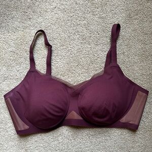 Honey Love Wireless Crossover Bra Plum Size 38 D/DD